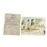 Framed Cartoon and Needlework Sampler Set