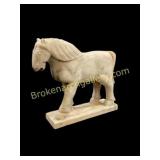 Carved Stone Horse Sculpture