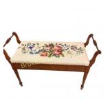 Inlaid Mahogany Storage Window Bench
