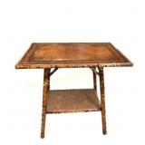 Antique Scorched Bamboo Side Table
