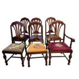 Set of 6 Chippendale-Style Mahogany Dining Chairs
