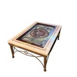 Leaded Glass Inset Coffee Table