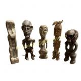 Five Carved African Tribal Figures