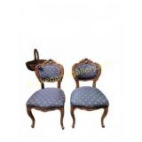 Carved Wood Upholstered Chairs