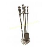 Brass Fireplace Tool Set with Stand