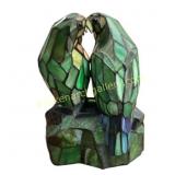 Tiffany-Style Stained Glass Parrot Lamp