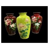Three Japanese Cloisonnï¿½ Vases