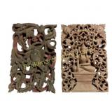 Carved Wooden Panels with Motifs