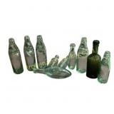 10 Vintage Glass Bottles