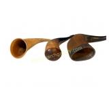 Group of Three Antique Powder Horns