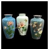 Three Japanese Cloisonnï¿½ Vases