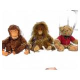 Three Plush Apes and Bear, Including Heirloom