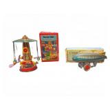 Schylling Tin Rocket Ride and Zeppelin Toys