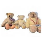 Three Plush Teddy Bears
