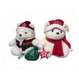 Santabear Plush Bears 1998 and 2006 Pair
