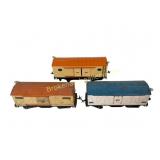 Three Prewar Standard gauge Lionel Boxcars