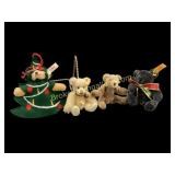 Four Mini Steiff Bears