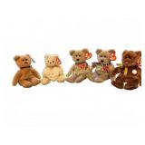 TY Beanie Babies Bear Collection, 5 Pieces