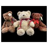 Three Vintage Plush Teddy Bears