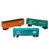 Three Lionel New York Central Boxcars