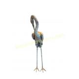 Vintage Bronze Crane Garden Sculpture