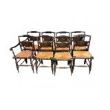Rare Set of 8 Signed Hitchcock Chairs