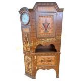 Scandinavian Painted Clock Cupboard