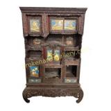 Japanese Meiji Period Carved & Lacquered Cabinet