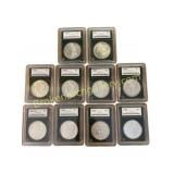 10 MS67 Morgan Silver Dollars