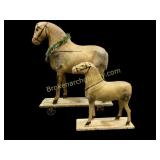 Two Paper Mache Horses