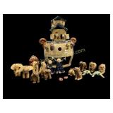 Crystal King Folk Art Noahï¿½s Ark with Figures