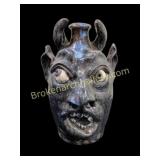 Southern Folk Art Devil Face Jug