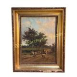 Pastoral European Oil Painting with Sheppard