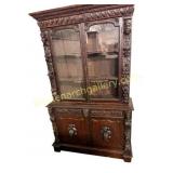 Renaissance Revival Carved Walnut Bookcase