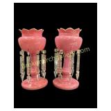 Pair Victorian Mantle Lusters