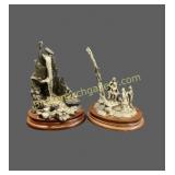 Two Fine Pewter Sculptures
