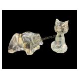 Baccarat Crystal Bear, Art Glass Cat