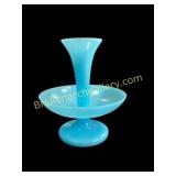 Blue Opaline Glass Epergne