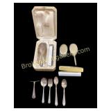 Mixed Group Sterling and Plate Baby Items