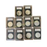10 MS67 Morgan Silver Dollars