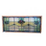 Vintage art Deco stained glass panel