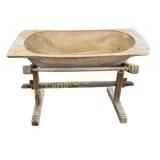 Primitive Dough Trough on Trestle Stand