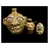 Three Miniature Face Jugs