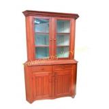 Antique American Country Pine Corner Cupboard