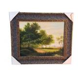 Landscape Painting with Church