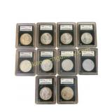 10 MS67 Morgan Silver Dollars