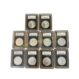 10 MS67 Morgan Silver Dollars