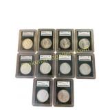 10 MS67 Morgan Silver Dollars
