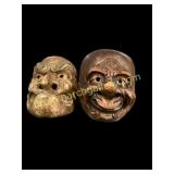 Two Japanese Carved Masks
