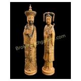 Pair Hand Carved Chinese Figures